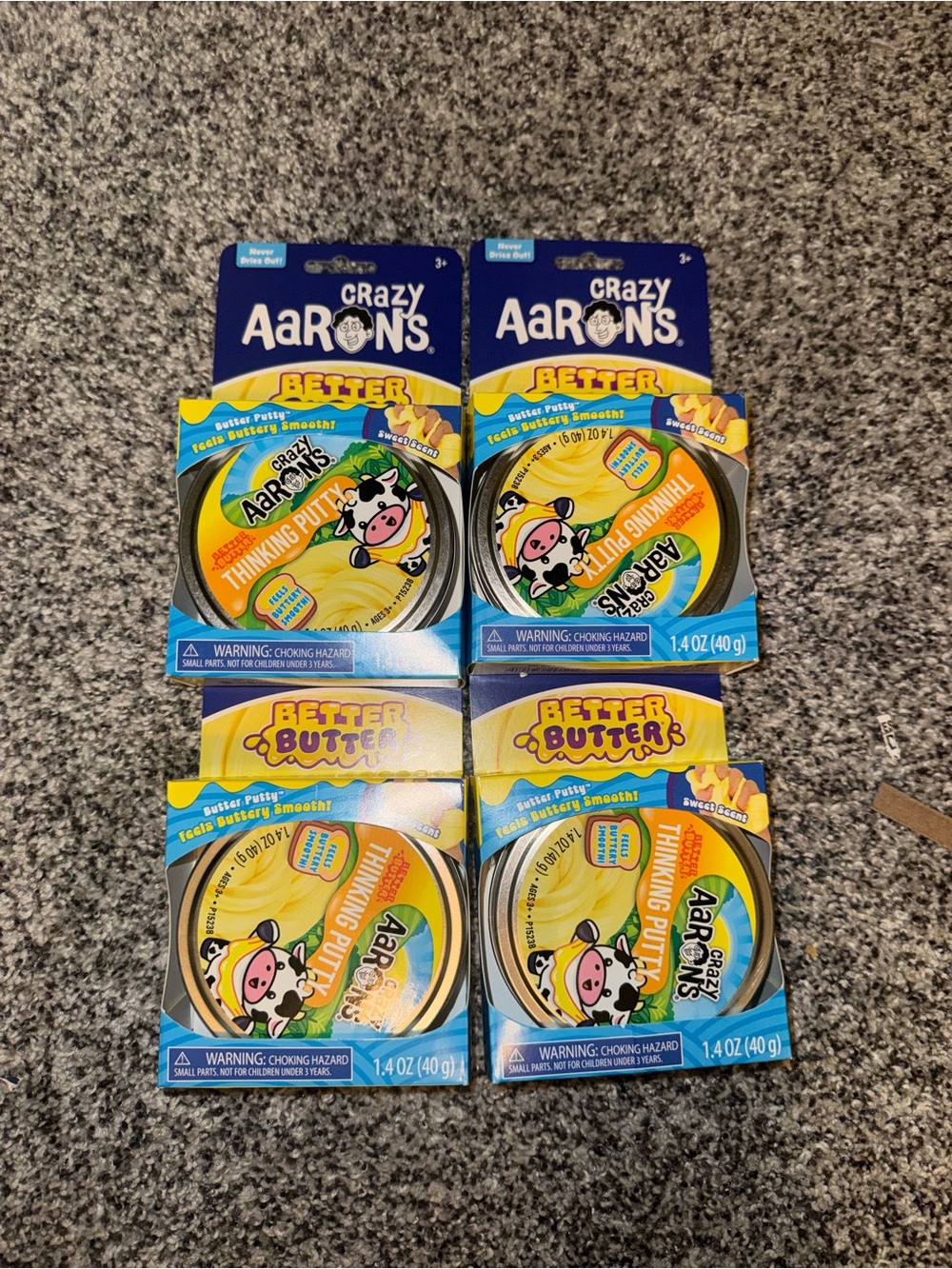 Crazy Aaron's Better Butter Thinking Putty - Yellow (4 Pack)